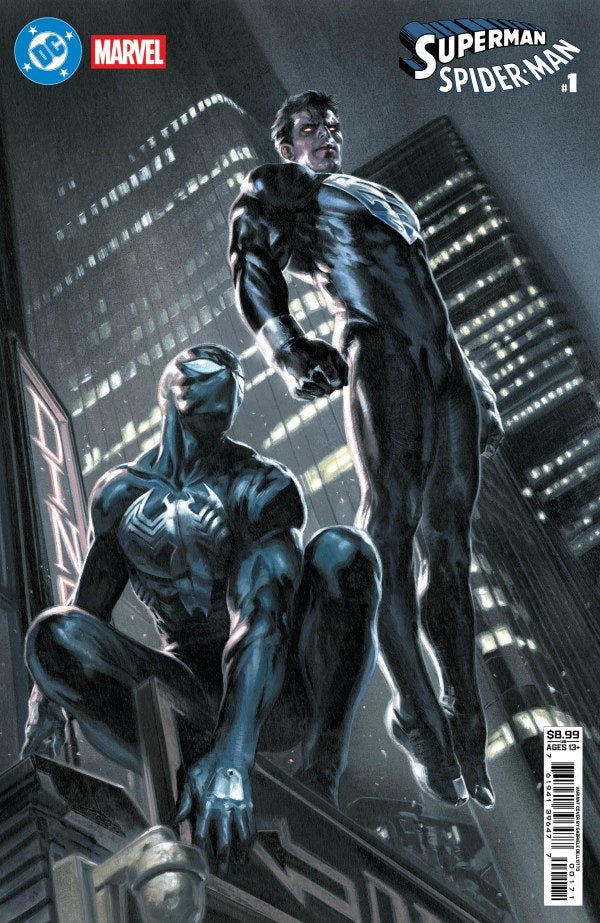 DC MARVEL SUPERMAN SPIDER - MAN 1 (ONE SHOT) CVR G GABRIELE DELL OTTO SUPERMAN BLACK & SPIDER - MAN BLACK CARD STOCK VAR - DOOM COMICS