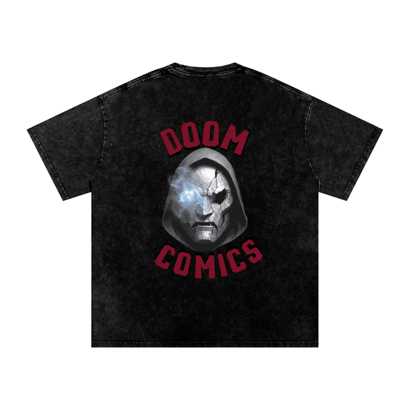 Snow Washed Oversized Cotton T-Shirt - DOOM COMICS